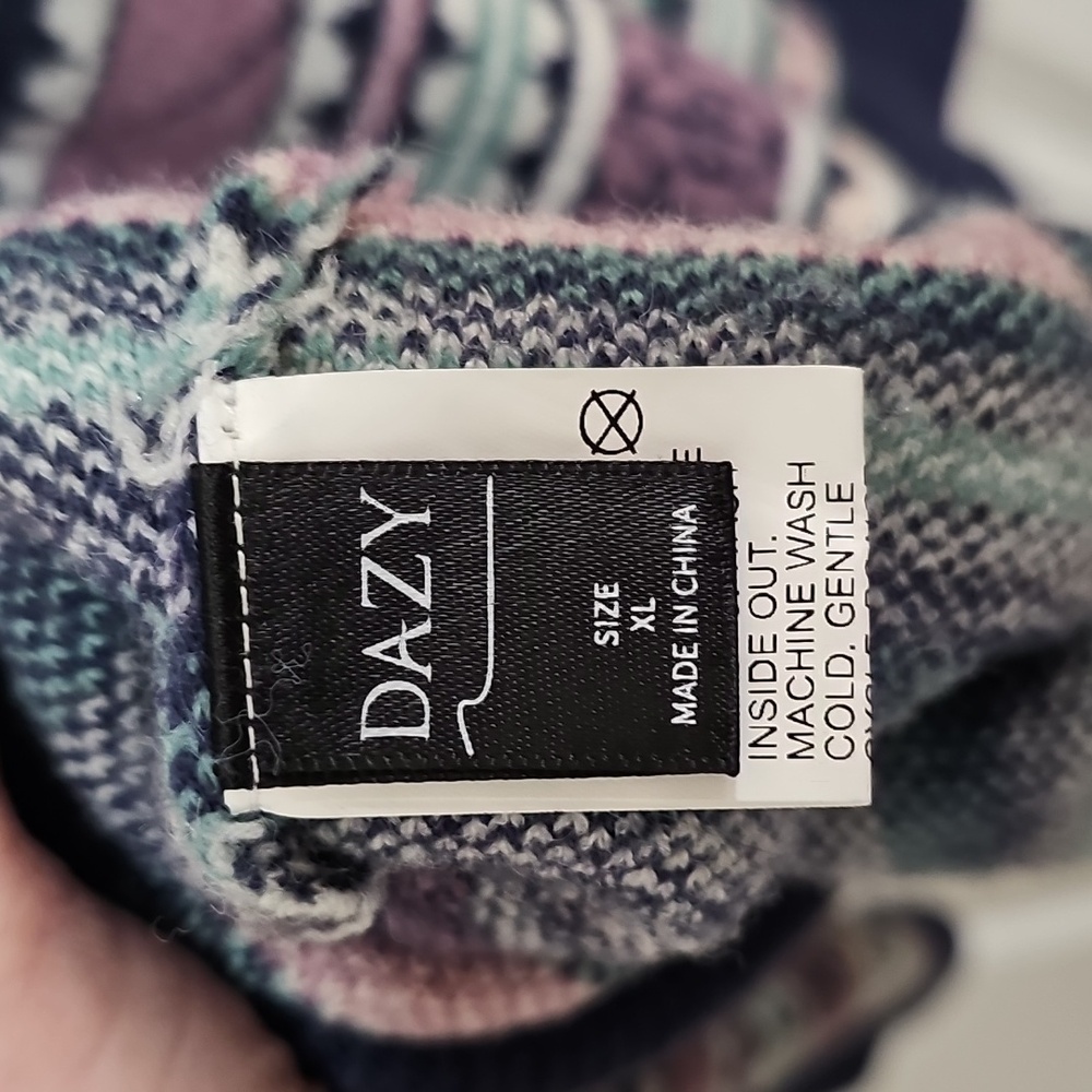 Oversized Striped Multicolor Women's Sweater - Picture 5 of 8